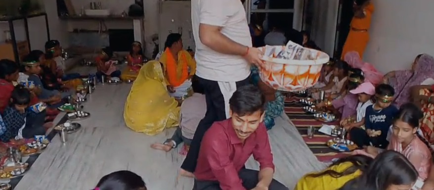 लखनऊ में रामनवमी के दिन कन्याओं का हुआ पूजन